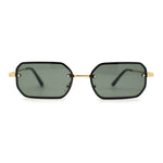 Luxury Rimless Metal Engraving Frame Thin Rectangle Sunglasses