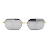Luxury Rimless Metal Engraving Frame Thin Rectangle Sunglasses