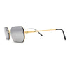 Luxury Rimless Metal Engraving Frame Thin Rectangle Sunglasses