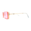 Pimp Luxury Rectangle Metal Jewel Side Visor Fashion Sunglasses