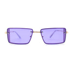 Pimp Luxury Rectangle Metal Jewel Side Visor Fashion Sunglasses