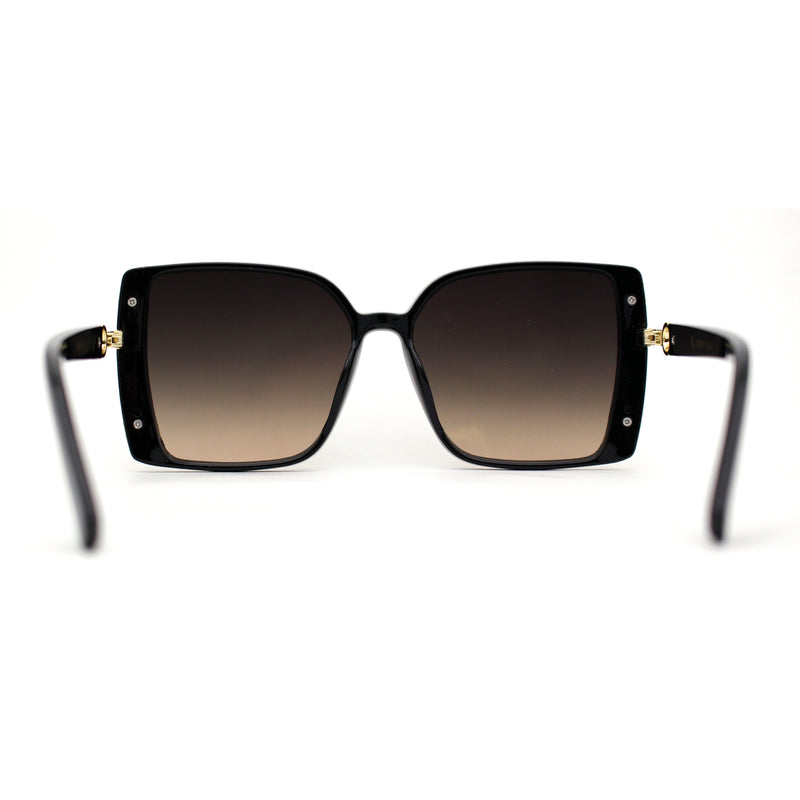 Womens Luxury Rhinestone Jewel Trim Rectangular Butterfly Sunglasses