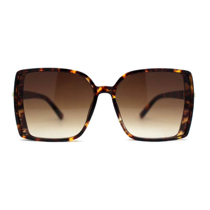 Womens Luxury Rhinestone Jewel Trim Rectangular Butterfly Sunglasses