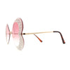 Womens Heavy Sparkle Rhinestone Heart Butterfly Rimless Sunglasses