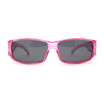 Polarized 58mm Womens Rhinestone Trim Slim Fit Over Sunglasses