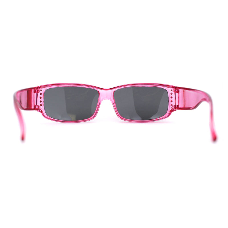 Polarized 58mm Womens Rhinestone Trim Slim Fit Over Sunglasses