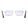 Minimal Rimless Slim Rectangle Classy Gradient Lens Sunglasses