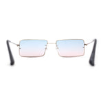 Minimal Rimless Slim Rectangle Classy Gradient Lens Sunglasses