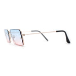 Minimal Rimless Slim Rectangle Classy Gradient Lens Sunglasses