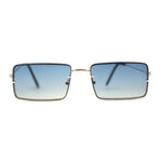 Minimal Rimless Slim Rectangle Classy Gradient Lens Sunglasses