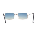 Minimal Rimless Slim Rectangle Classy Gradient Lens Sunglasses