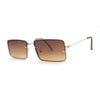 Minimal Rimless Slim Rectangle Classy Gradient Lens Sunglasses