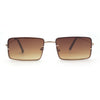 Minimal Rimless Slim Rectangle Classy Gradient Lens Sunglasses