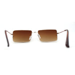 Minimal Rimless Slim Rectangle Classy Gradient Lens Sunglasses