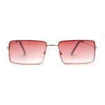 Minimal Rimless Slim Rectangle Classy Gradient Lens Sunglasses