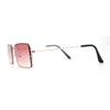 Minimal Rimless Slim Rectangle Classy Gradient Lens Sunglasses