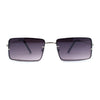 Minimal Rimless Slim Rectangle Classy Gradient Lens Sunglasses