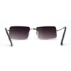 Minimal Rimless Slim Rectangle Classy Gradient Lens Sunglasses