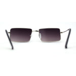 Minimal Rimless Slim Rectangle Classy Gradient Lens Sunglasses