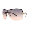 Womens Oversize Shield Curved Wrap Around Designer Sunglasses