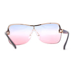 Womens Oversize Shield Curved Wrap Around Designer Sunglasses