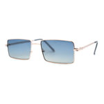 Mens Simple Classy Slim Rectangle Metal Rim Sunglasses