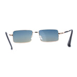 Mens Simple Classy Slim Rectangle Metal Rim Sunglasses