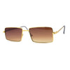 Mens Simple Classy Slim Rectangle Metal Rim Sunglasses