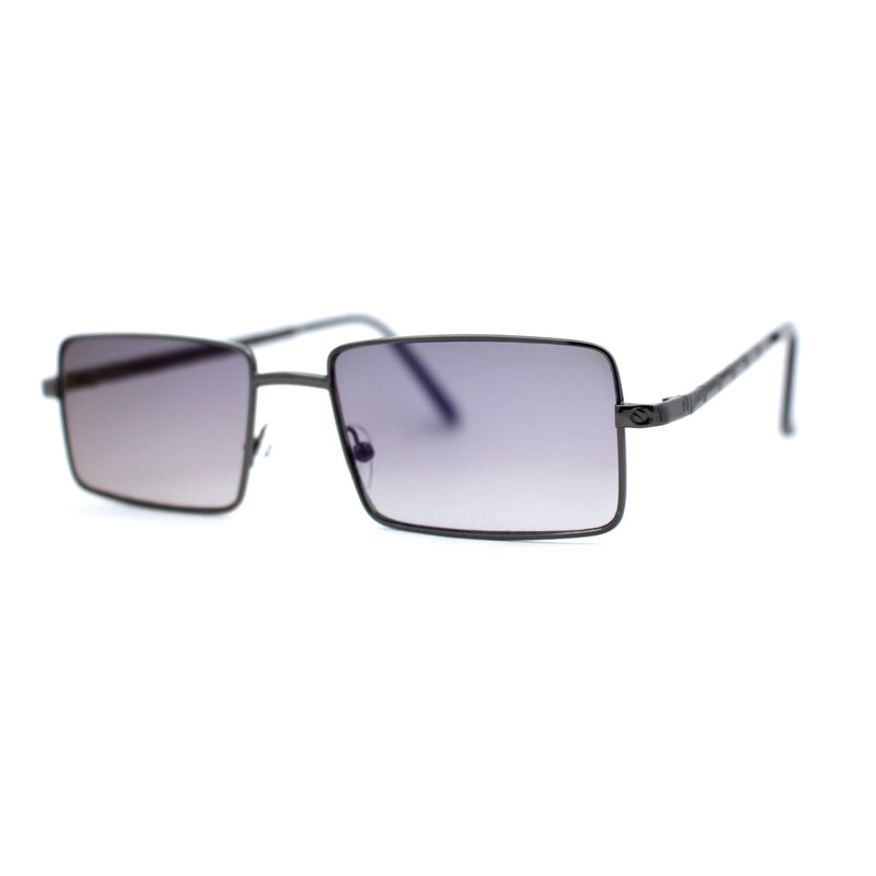 Mens Simple Classy Slim Rectangle Metal Rim Sunglasses