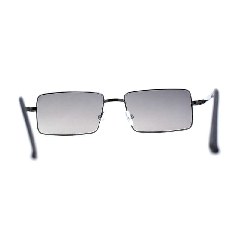 Mens Simple Classy Slim Rectangle Metal Rim Sunglasses