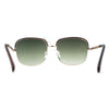 Understated Rectangle Chain Jewel Brow Trim Fashion Sunglasses