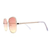 Understated Rectangle Chain Jewel Brow Trim Fashion Sunglasses