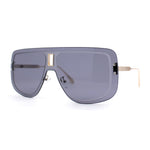 SA106 Full Rimless Flat Top Shield Mobster Sunglasses