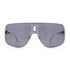 SA106 Full Rimless Flat Top Shield Mobster Sunglasses