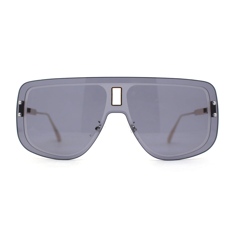 SA106 Full Rimless Flat Top Shield Mobster Sunglasses