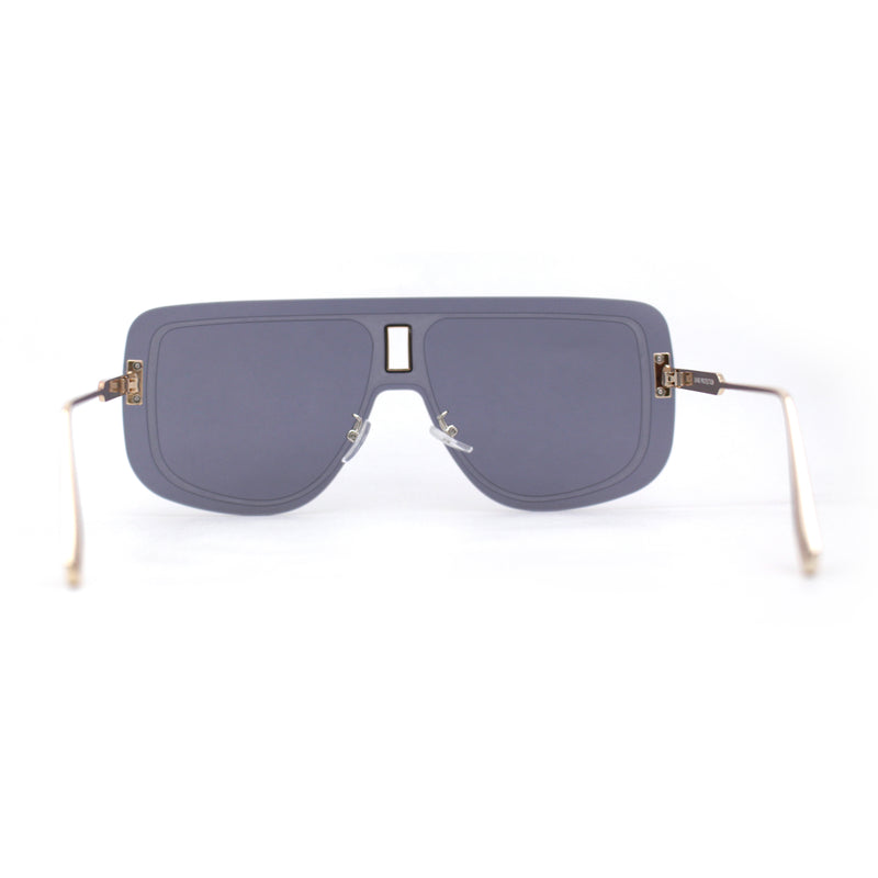 SA106 Full Rimless Flat Top Shield Mobster Sunglasses