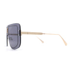 SA106 Full Rimless Flat Top Shield Mobster Sunglasses