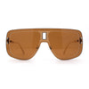 SA106 Full Rimless Flat Top Shield Mobster Sunglasses