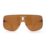 SA106 Full Rimless Flat Top Shield Mobster Sunglasses
