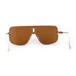 SA106 Full Rimless Flat Top Shield Mobster Sunglasses