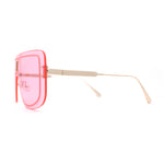 SA106 Full Rimless Flat Top Shield Mobster Sunglasses