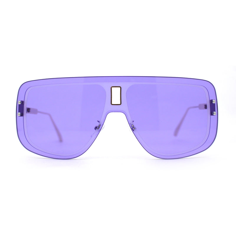 SA106 Full Rimless Flat Top Shield Mobster Sunglasses
