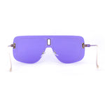 SA106 Full Rimless Flat Top Shield Mobster Sunglasses