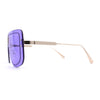 SA106 Full Rimless Flat Top Shield Mobster Sunglasses