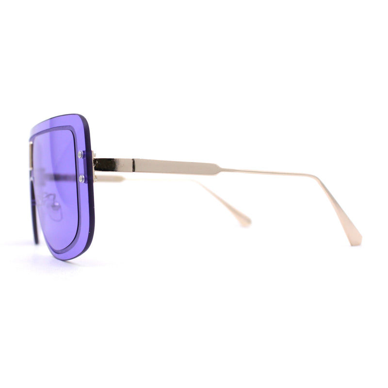 SA106 Full Rimless Flat Top Shield Mobster Sunglasses