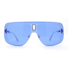 SA106 Full Rimless Flat Top Shield Mobster Sunglasses