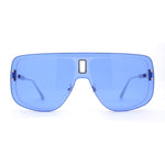 SA106 Full Rimless Flat Top Shield Mobster Sunglasses