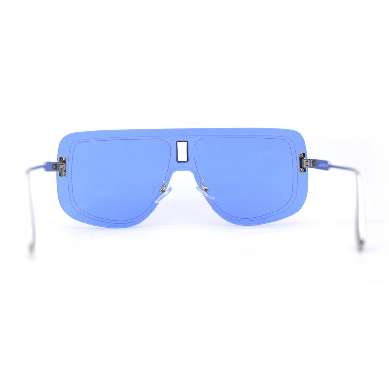 SA106 Full Rimless Flat Top Shield Mobster Sunglasses