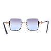 Womens Pearl Jewel Trim Upside Down Half Rim Rectangle Sunglasses