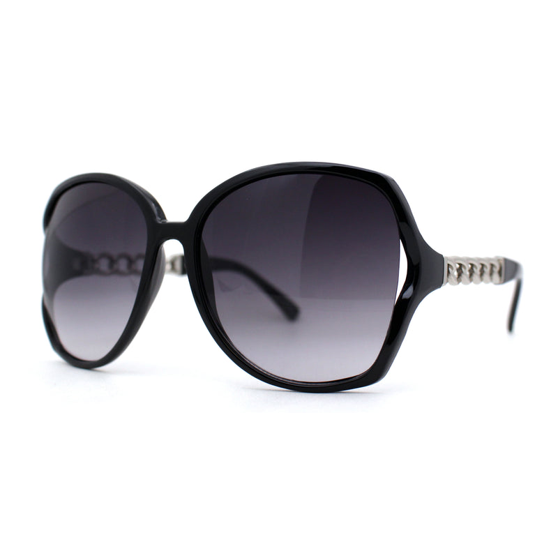 Mod Womens Exposed Lens Thick Chain Arm Butterfly Sunglasses